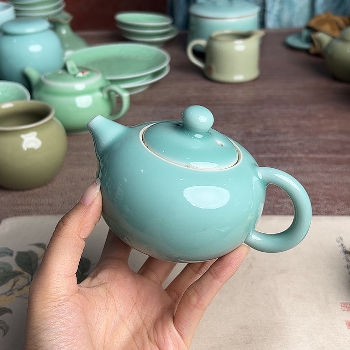 龙泉云间青瓷小米茶器