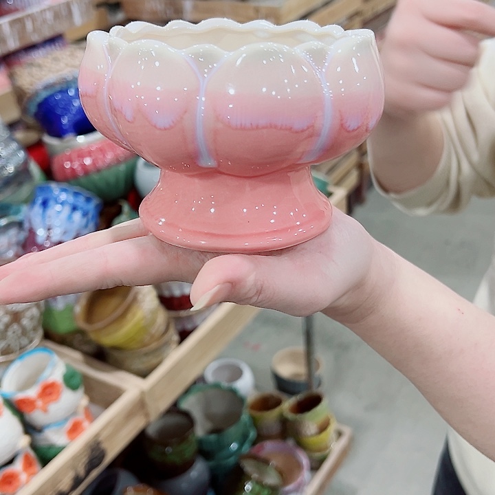 有孔，凑单福利满10元发货陶瓷多肉花盆！