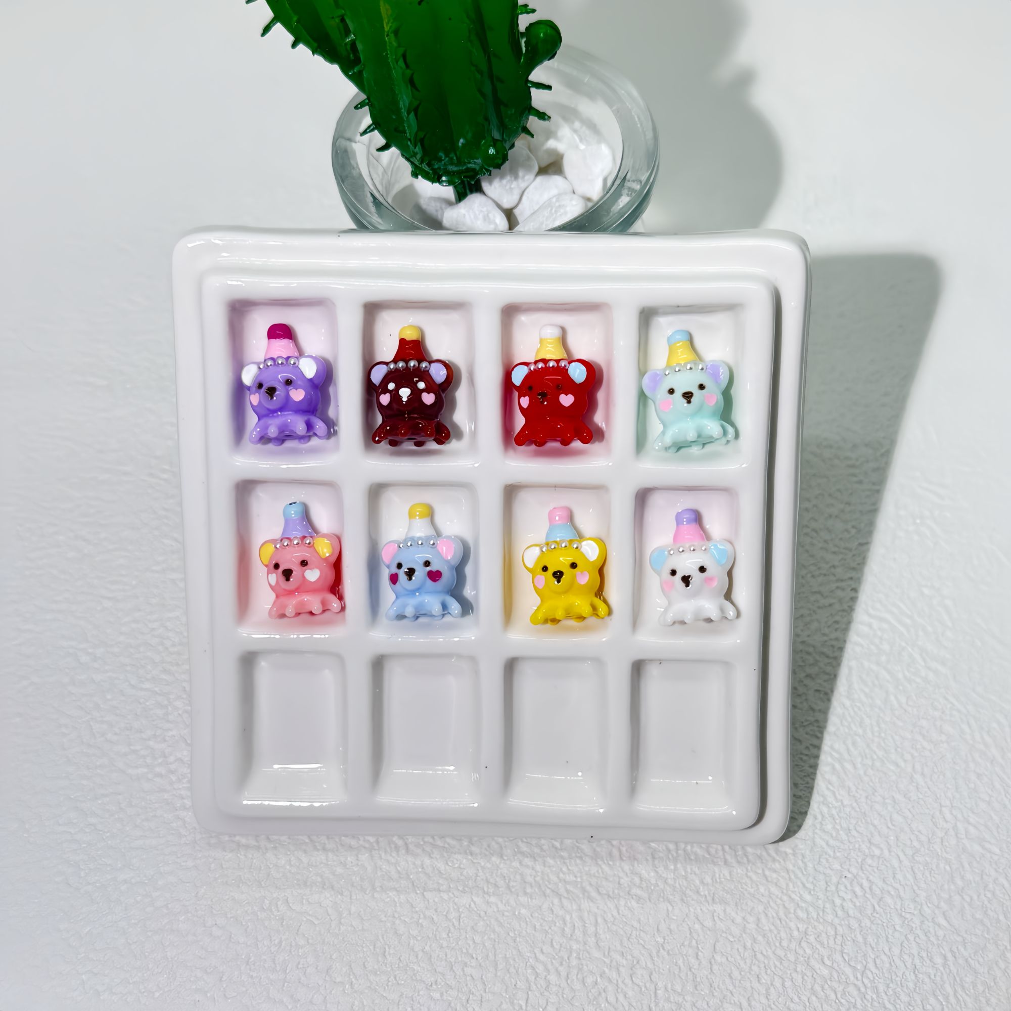 定制实色立体八爪鱼小熊通孔Diy配件