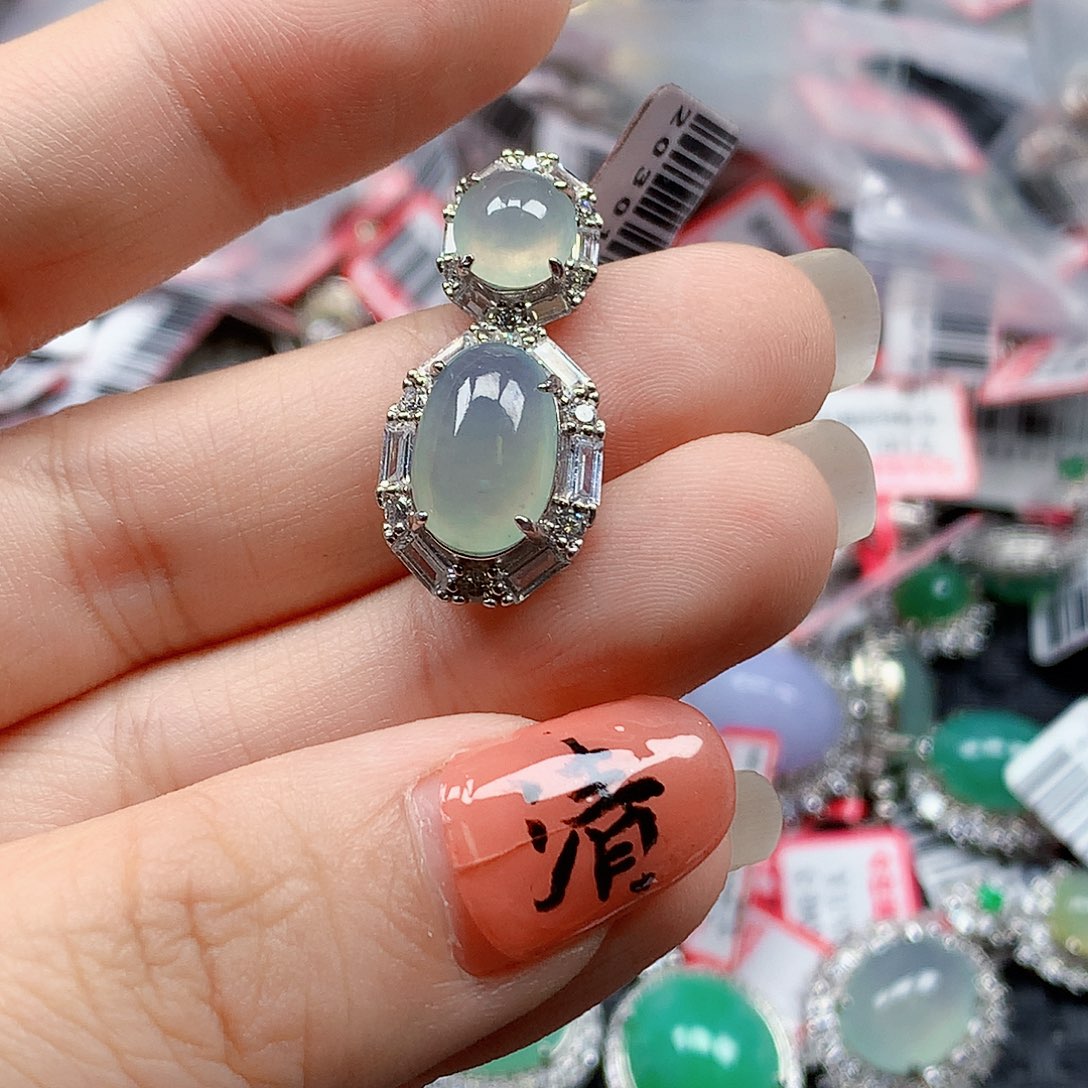 翡翠银S925镶嵌戒指