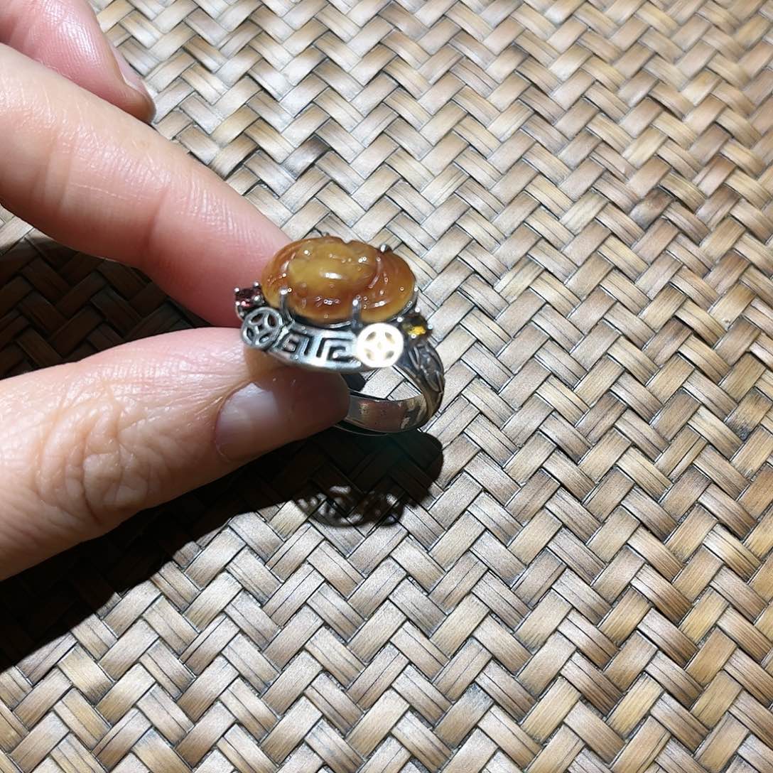 翡翠戒指银S925镶嵌个性十足时尚