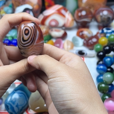 玛瑙/玉髓颈饰足银镀金镶嵌