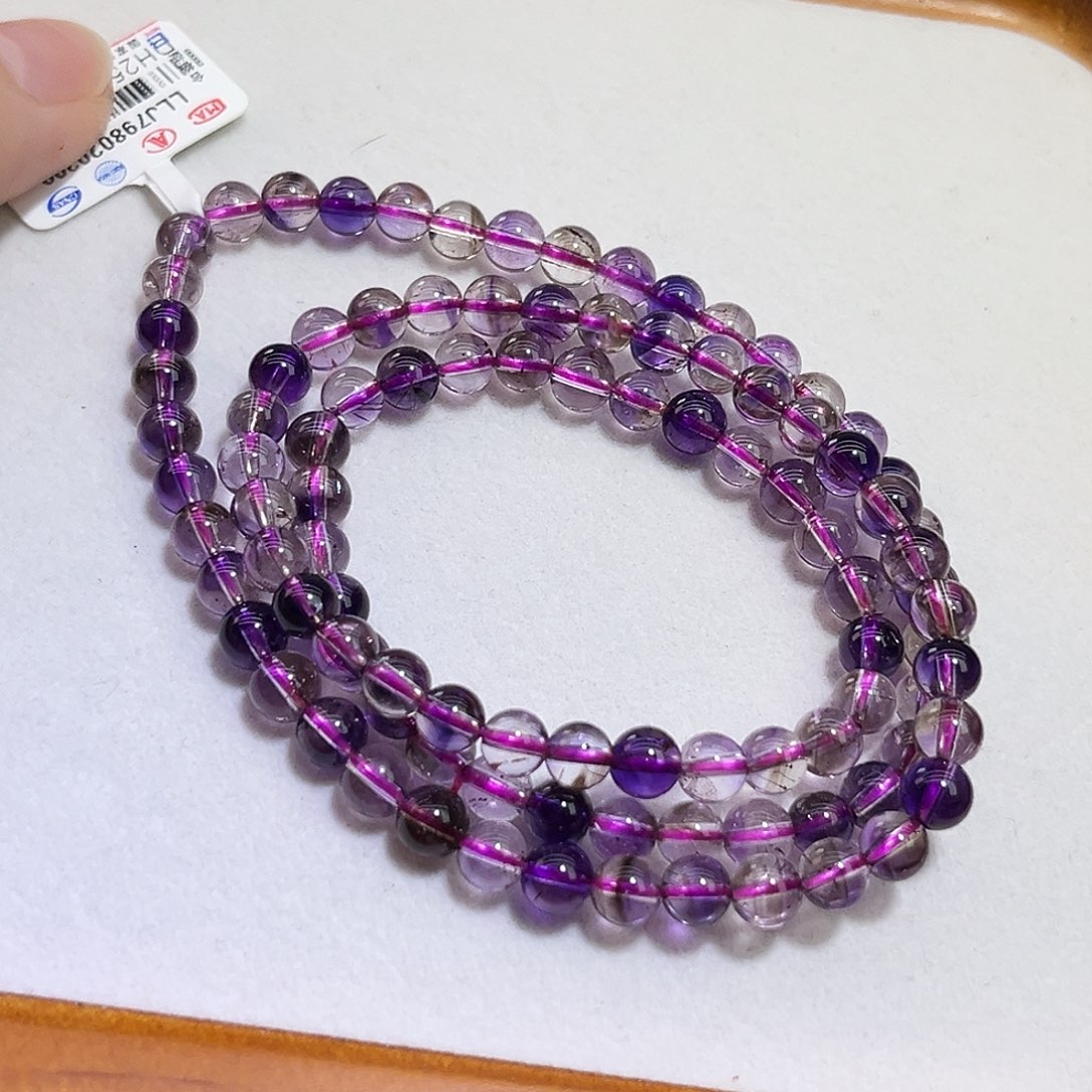 未镶嵌手链水晶天然超七水晶手串多圈尺寸约5-6