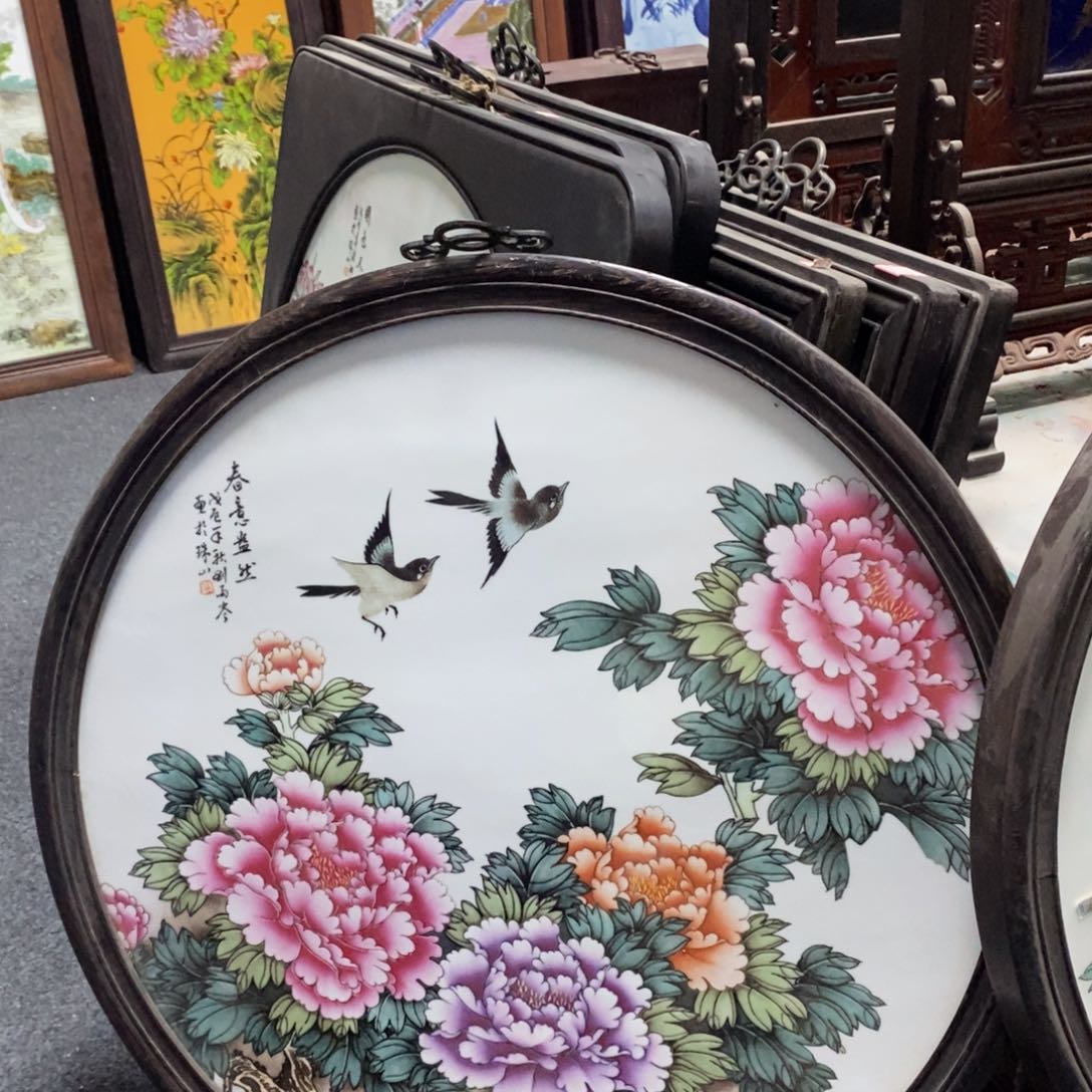 瓷片景德镇瓷板画柴窑烧制66*66