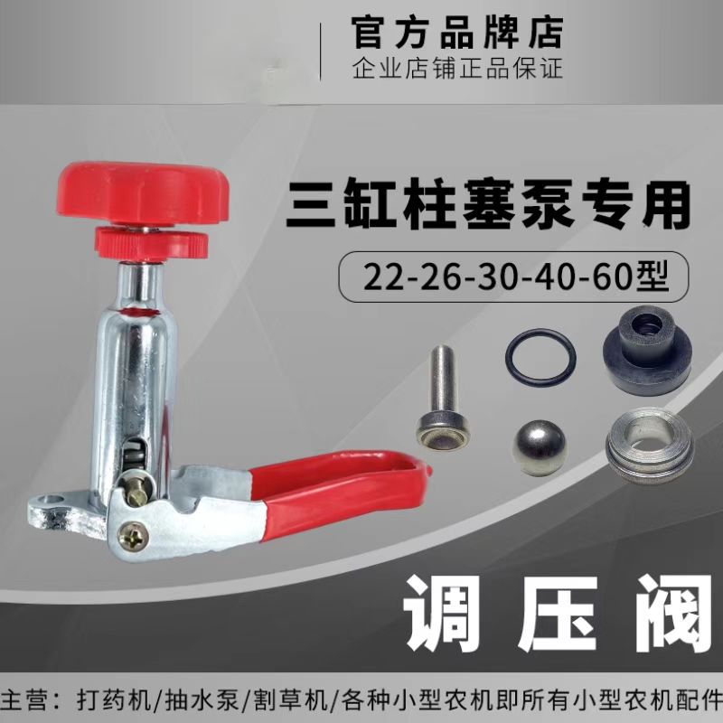 22/26/30/60型农用三缸柱塞泵调压阀总成配件打药泵钢珠阀座阀杆