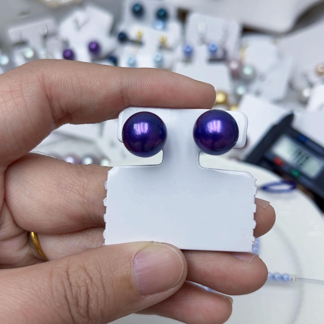 淡水珍珠耳饰银S925镶嵌