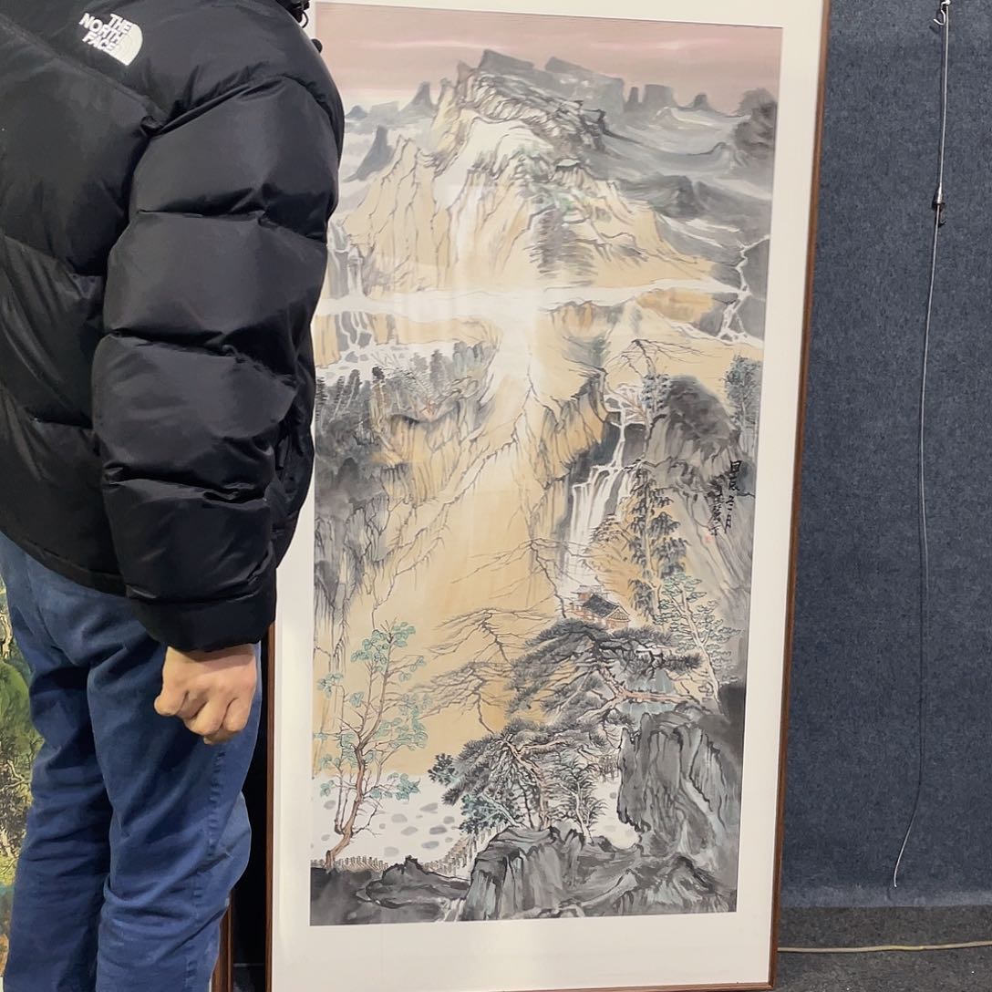 国画手绘画作品带框发货