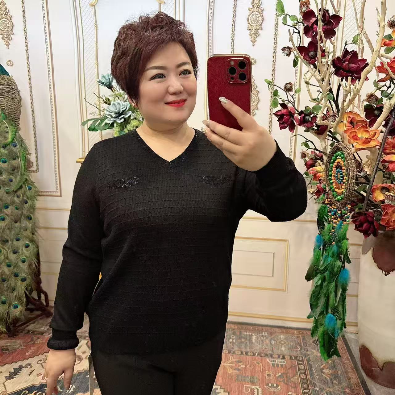 （衣长68）新款时尚百搭毛衣8009-1