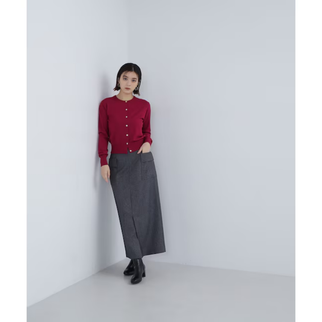 【Montendre】 秋冬新款 N 时尚百搭过膝高腰长款工装半身裙休闲气