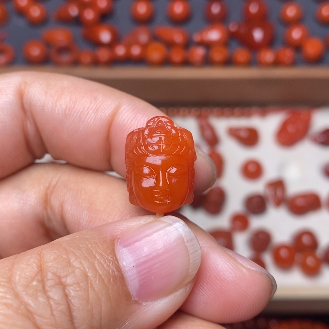 南红玛瑙配饰未镶嵌配饰16.4*13.5