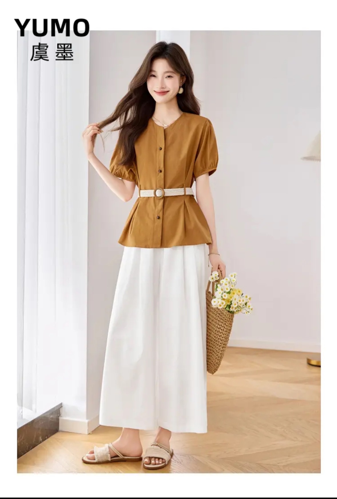 W816简约通勤休闲风时尚套装夏季裙子洋气复古