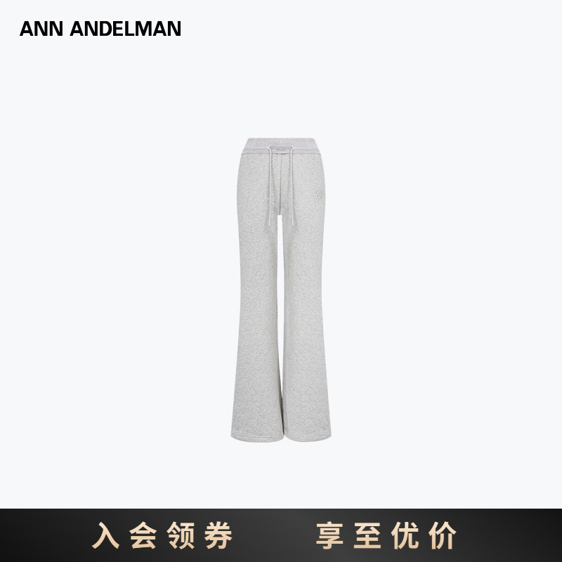 ANNANDELMAN微喇休闲卫裤女2025新款设计感直筒阔脚长裤裤子