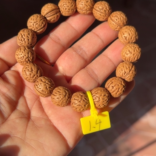 天***五木质野生桃核手串