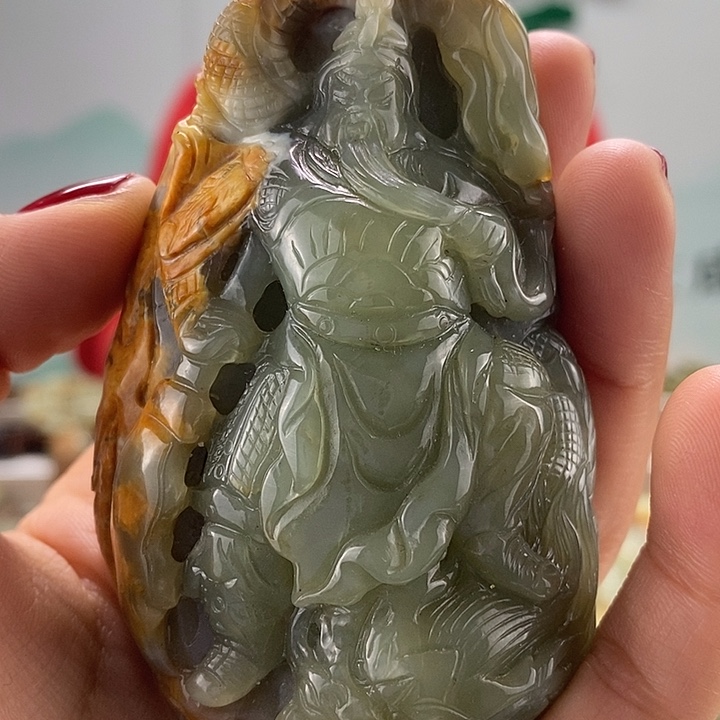 透闪石质玉把件未镶嵌