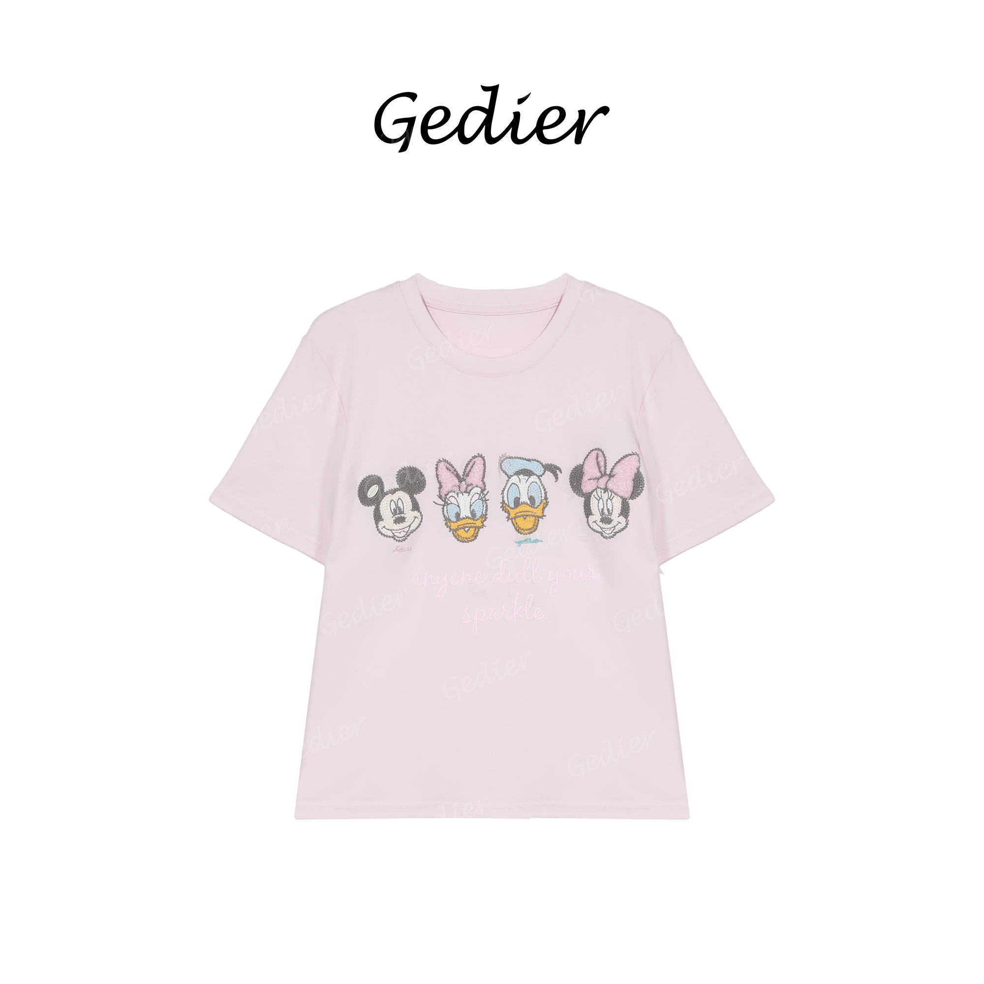 【歌蒂尔】2025夏新品百搭刺绣短袖T恤 TG520302Y