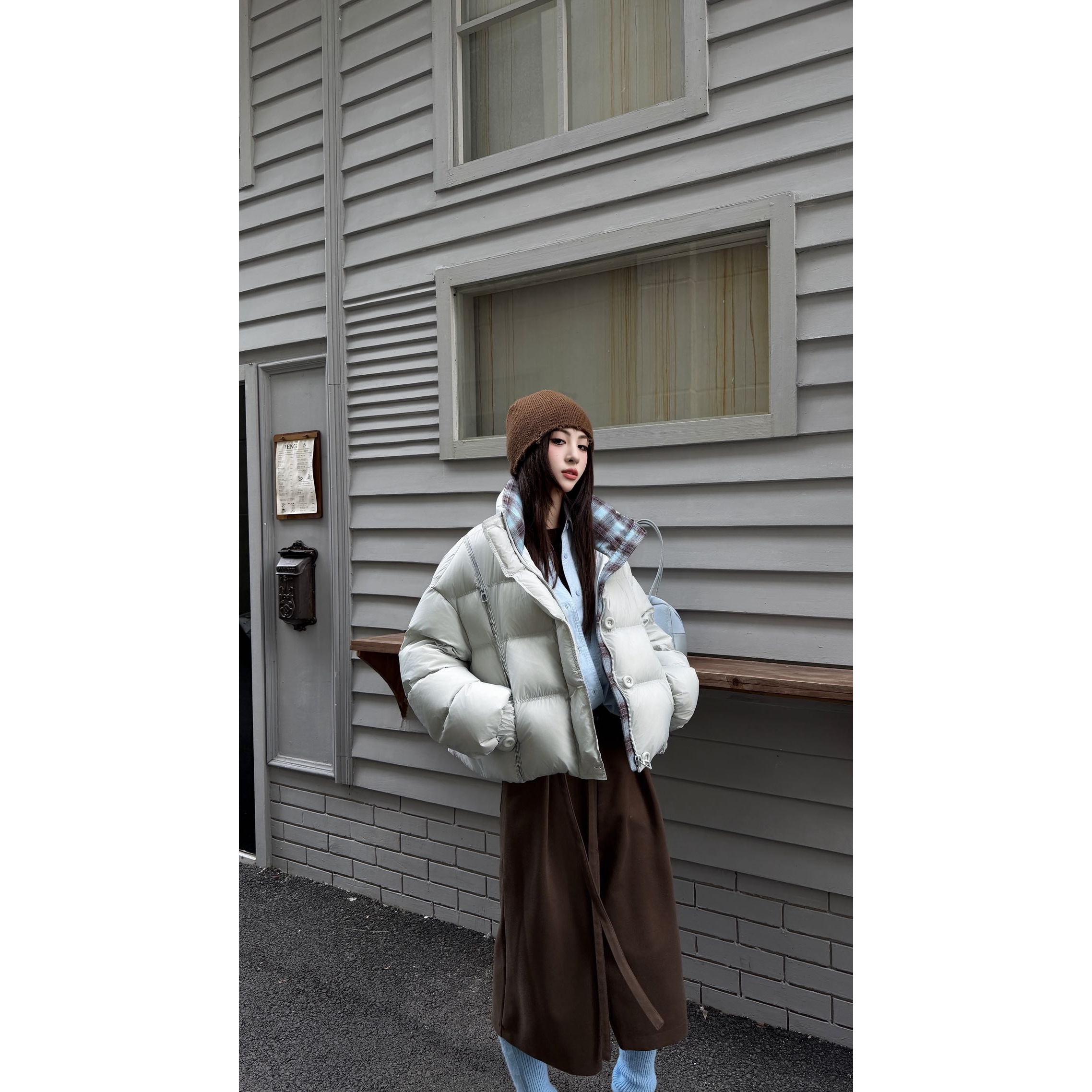 【EWQQ 3305】立领女短款羽绒外套学生韩版港风宽松