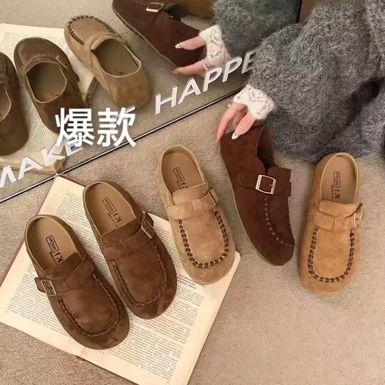 绒面休闲鞋2025年新款女鞋板鞋柔软防滑舒适百搭可以当半托