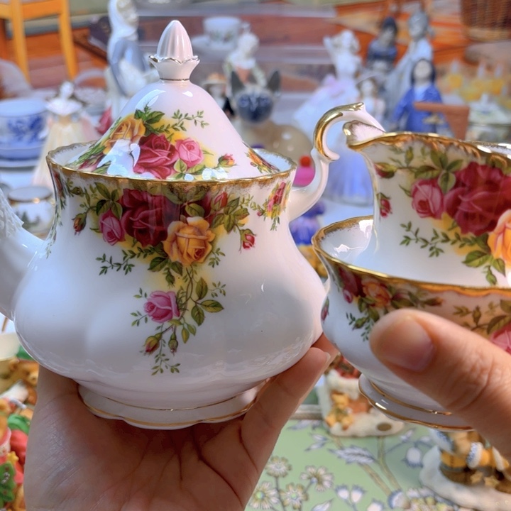 摆件欧洲中古瓷器好看冲鸭！