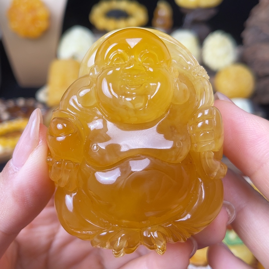 琥珀未镶嵌珠宝奇石花粉