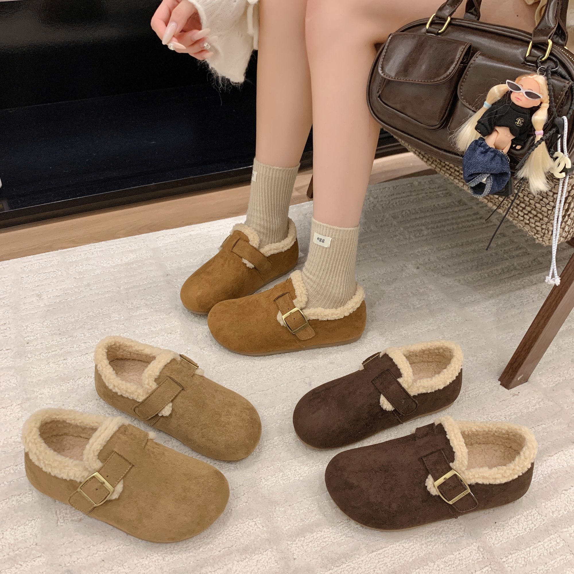 秀识【粉丝专享】秋冬款加绒保暖勃肯鞋时尚百搭居家舒适休闲鞋