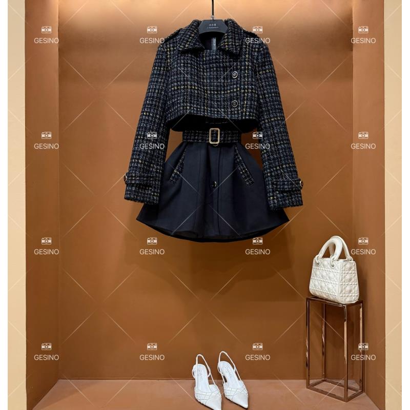 【闵闵】秋冬气质小香风时尚设计师中长款外套QD-2025033