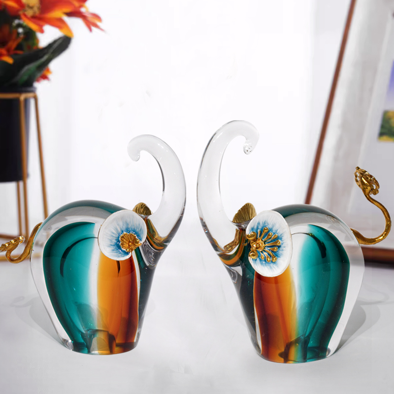 大象摆件珐琅彩高档装饰品轻奢高级感客厅玄关电视柜高端大气礼物