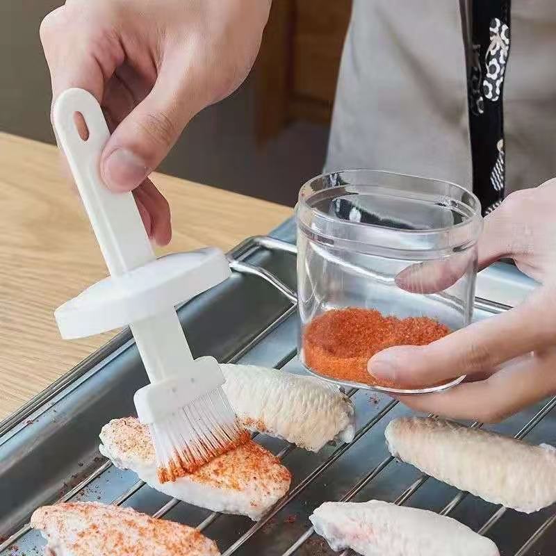 【到手2套】烧烤刷烙饼油瓶简欧风家用以实际为准刷油黄色硅胶刷