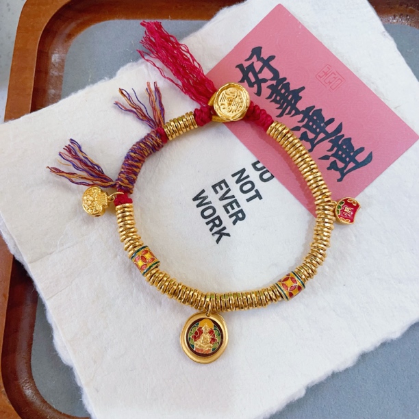 足金【DIY多款配件手编盘缠手串】足金999盘缠手串