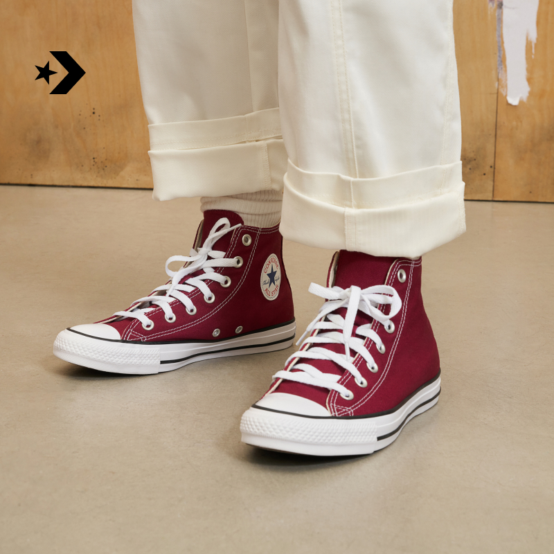 匡威AllStar酒红色复古帆布鞋休闲高帮CONVERSE M9613C