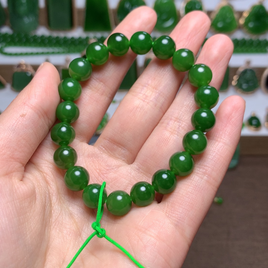 和田玉（碧玉）手串卡9未镶嵌