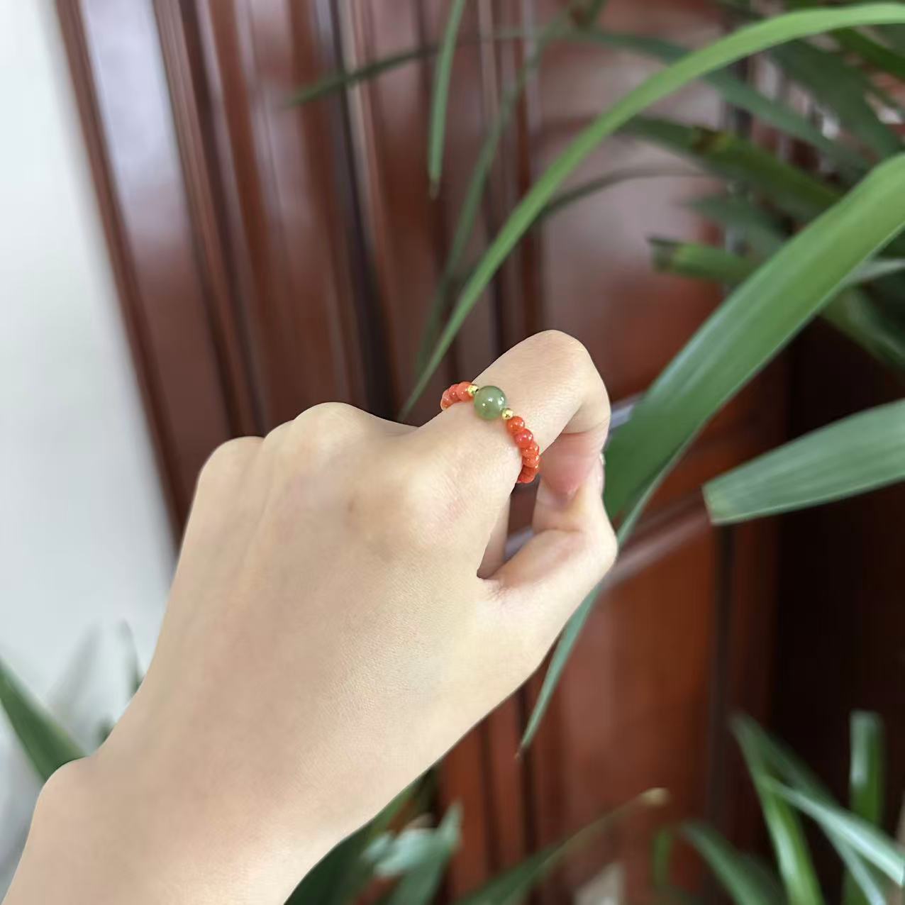 木兮珠宝*和田玉玛瑙戒指