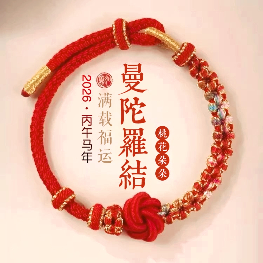 师傅推荐马年《 曼陀罗结》福韵红绳手工编织手链情侣简约红绳手饰