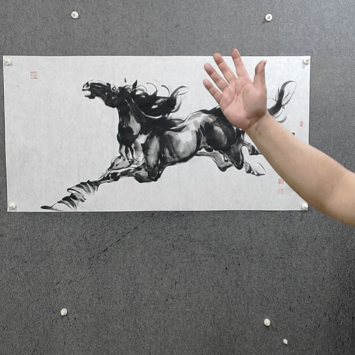 国画水墨写意马图单骏