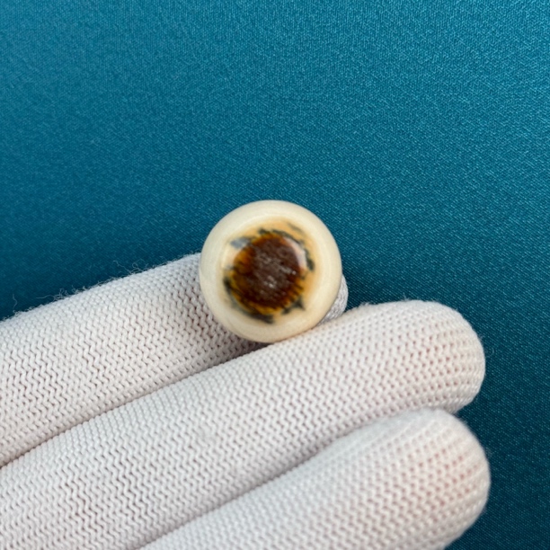 D56-64天然猛犸牙 黄金瞳圆珠18.2mm支持复检假一罚十