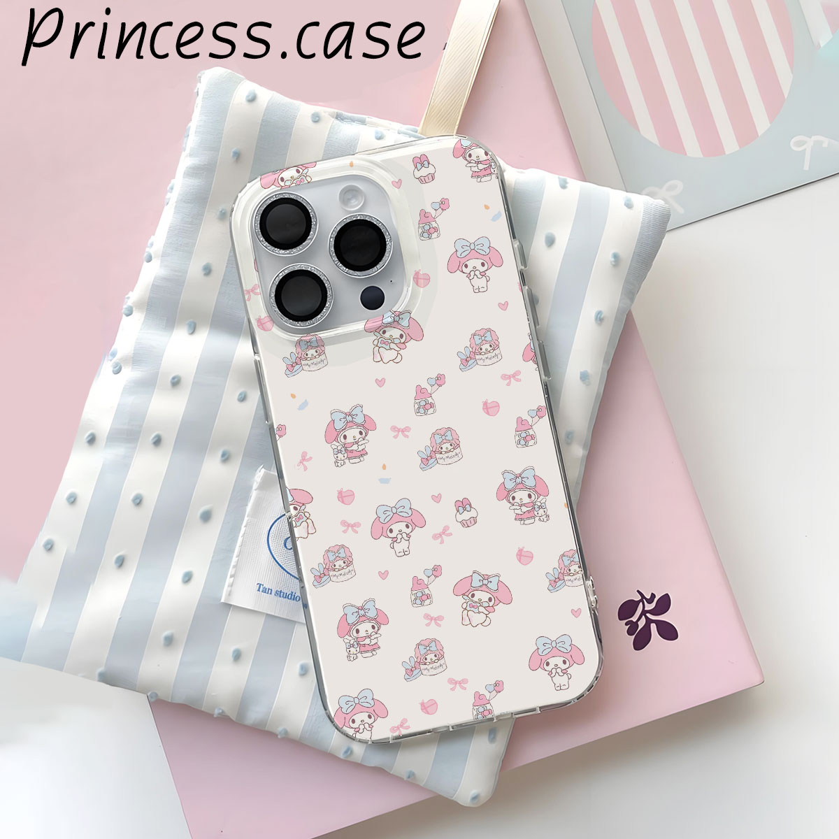 满屏碎花美乐蒂适用多品牌手机壳可爱趣味全包IMD双层软套