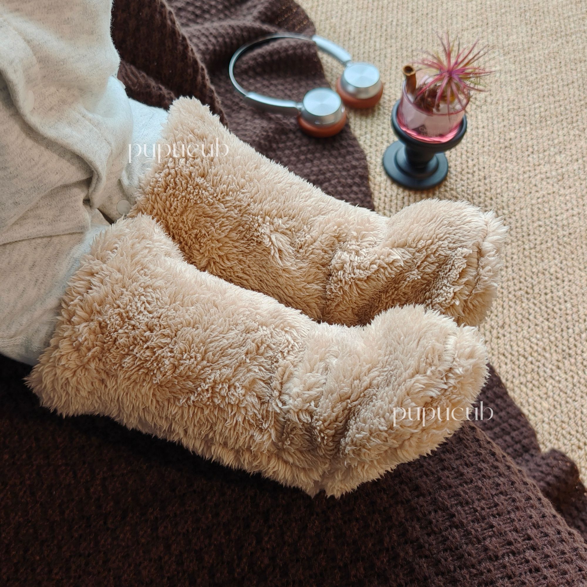 北极绒袜靴！Pupucub超厚加绒宝宝秋冬婴儿圣诞周岁百日拍照道具