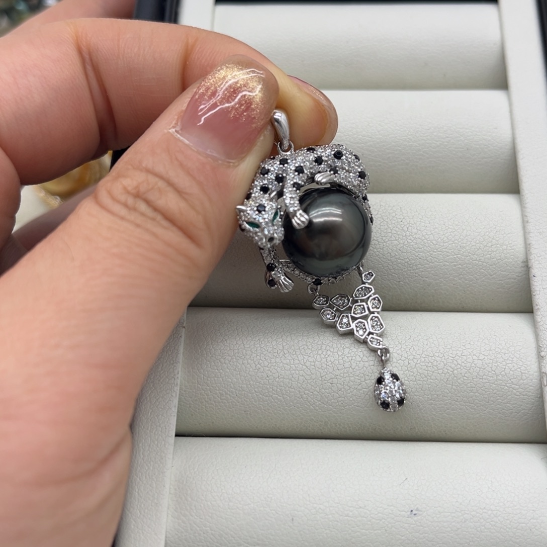 银S925镶嵌吊坠(不含链)海水珍珠