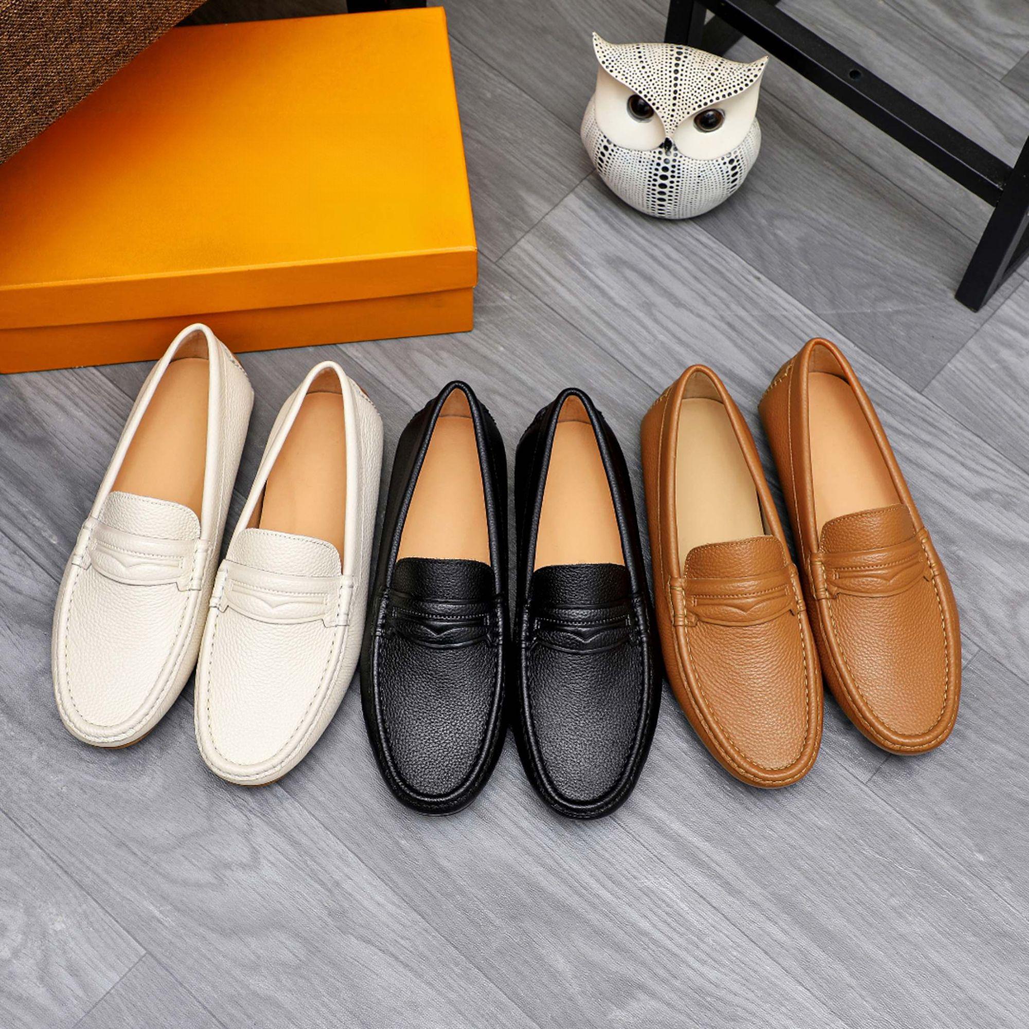 潮流低帮豆豆鞋真皮透气一脚蹬皮鞋软底休闲男鞋驾车百搭乐福鞋男