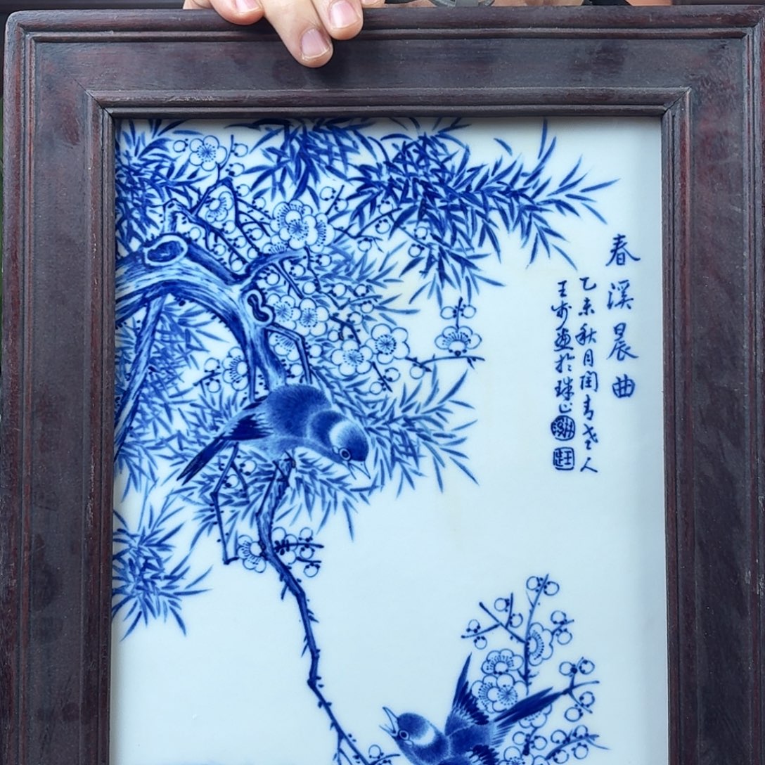 陶摆件景德镇陶瓷手工瓷版画