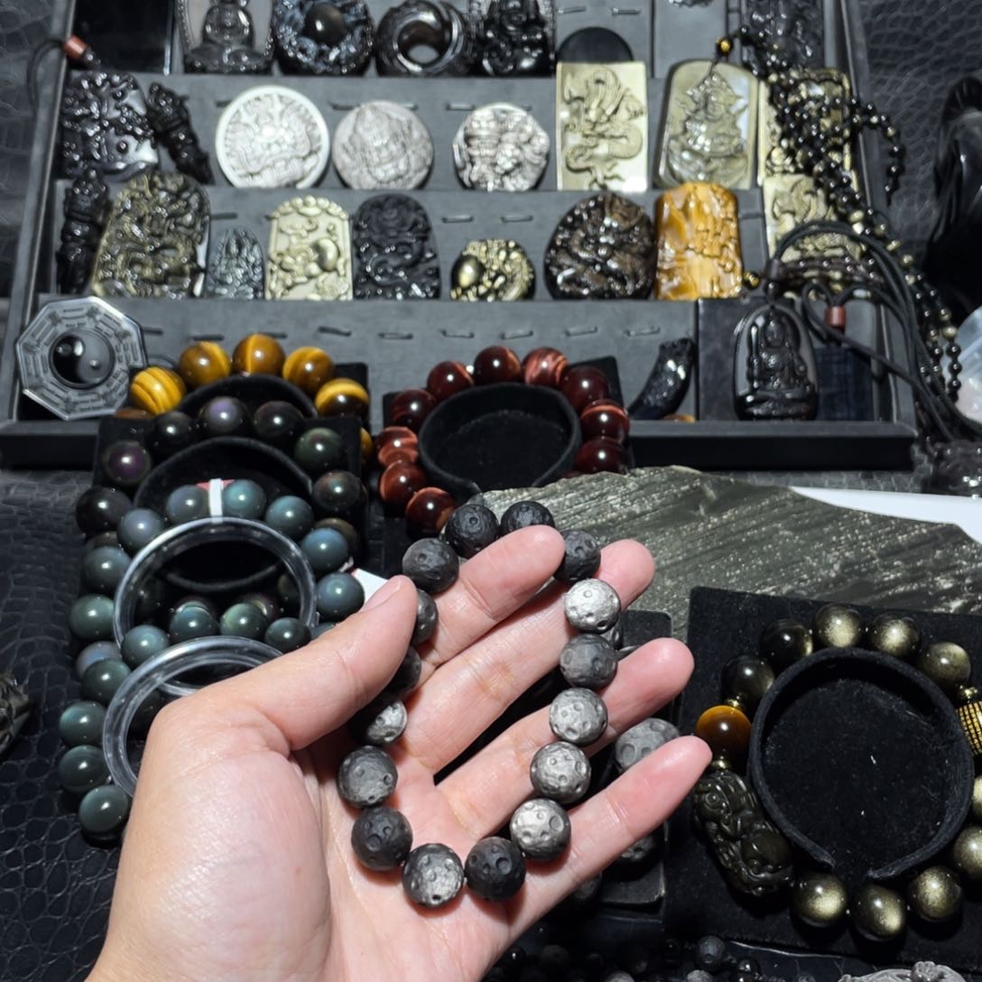 黑曜岩手链未镶嵌别**安