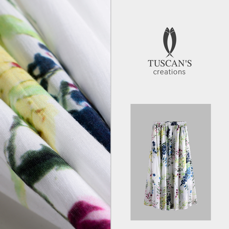 TUSCAN'S CREATIONS时尚休闲碎花半身裙女士通勤百搭半裙时代双鱼