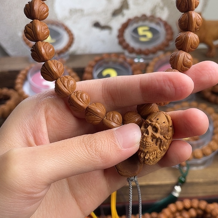 文玩核桃吊坠轻**下12野生玉龙脊➕骷髅头三通装袋就行