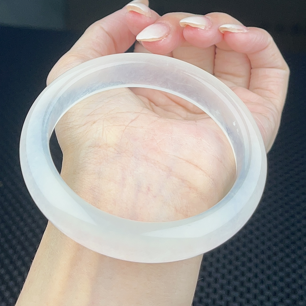 (老郑珠宝)W153白冰常规手镯精致精百搭美气质时尚奇石