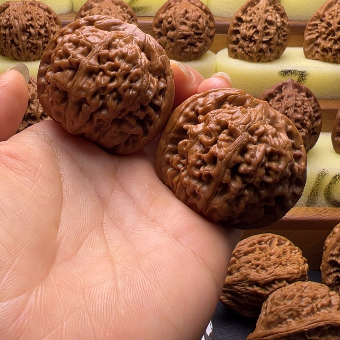 文玩核桃吊坠莲花手把件43