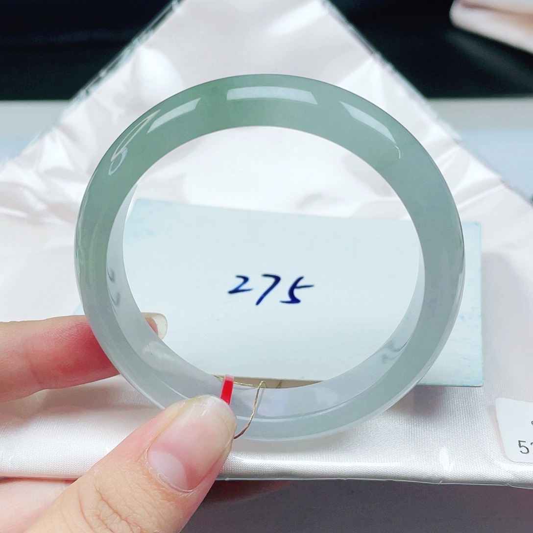 翡翠未镶嵌手镯正圈52.7