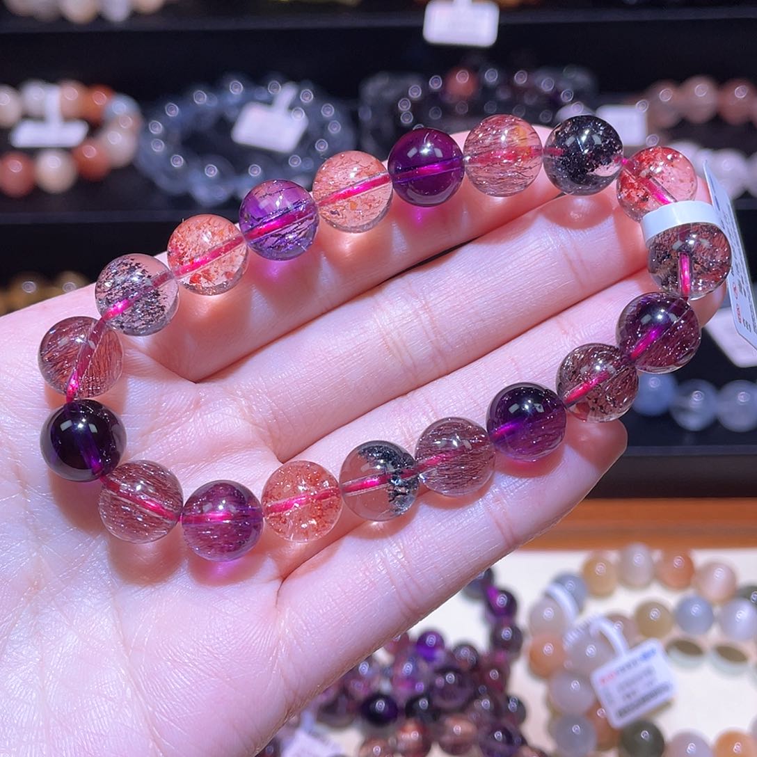 水晶手链未镶嵌超七手链，晶体通透10+