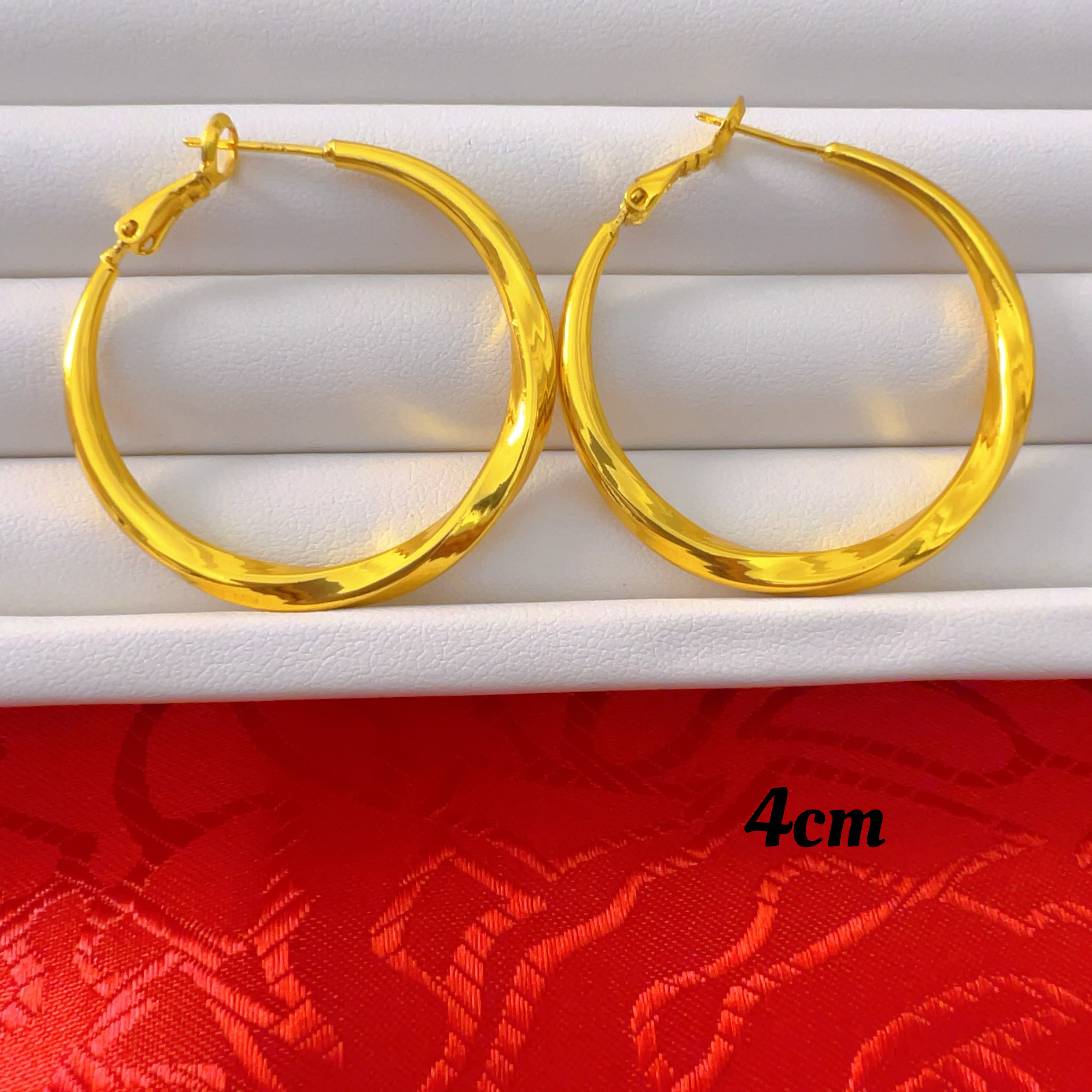 铜合金耳饰 EH014新款时尚休闲百搭轻奢水滴麻花耳环4cm