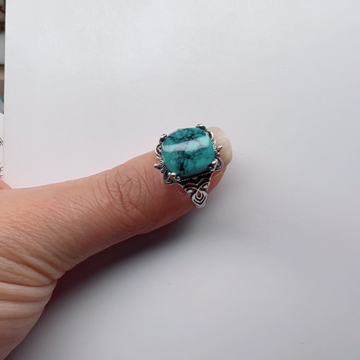 绿松石戒指银S925镶嵌C***屋