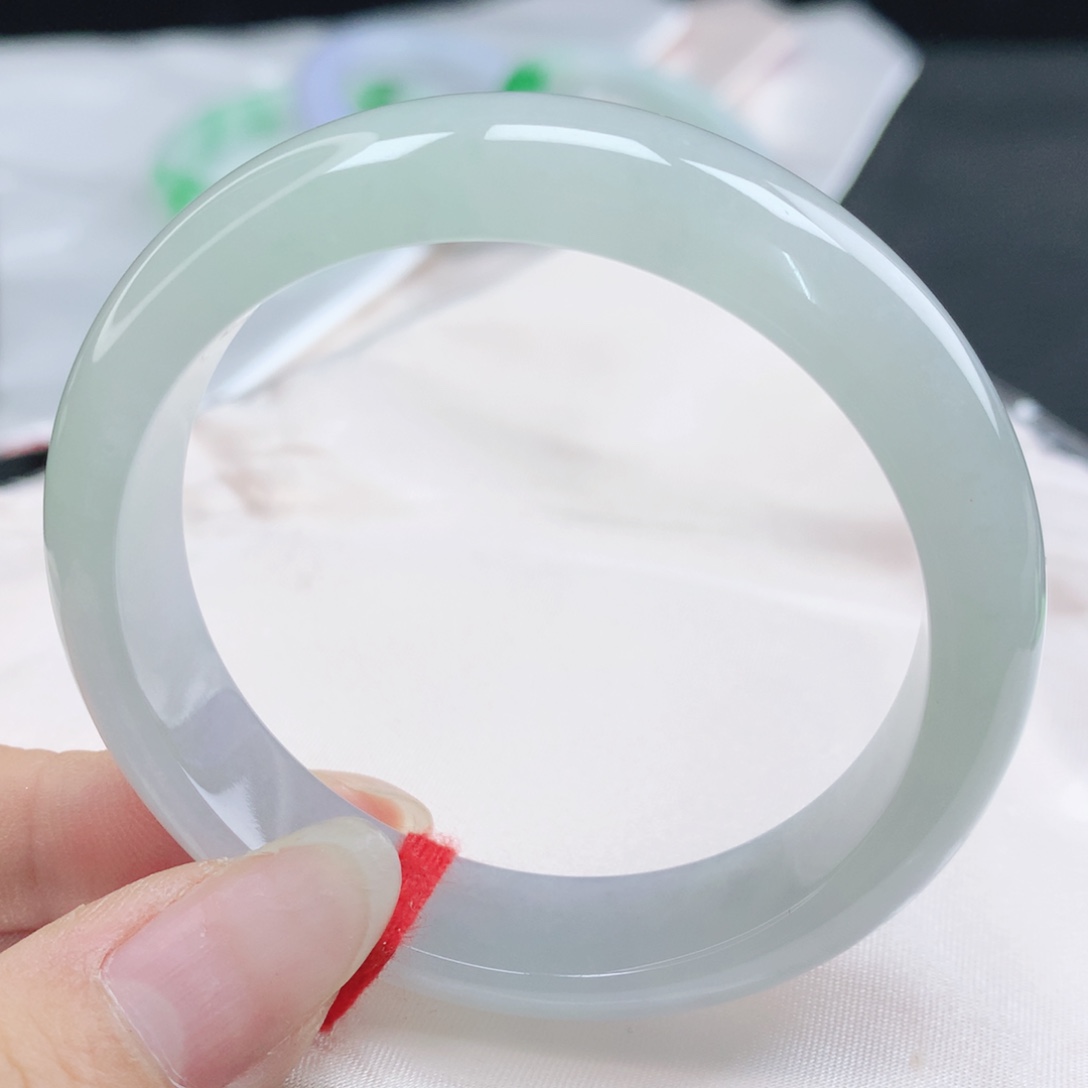 翡翠未镶嵌手镯缅甸51.4冰种冰润渐变正圈