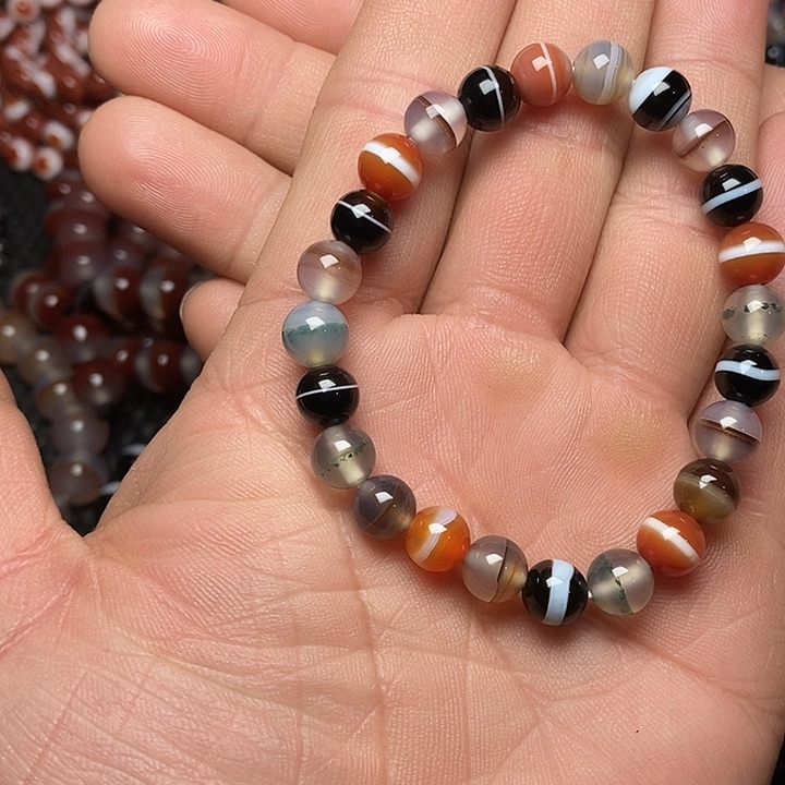 玛瑙/玉髓手链未镶嵌暖*